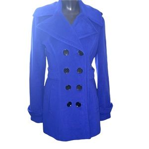 BCBG MAXAZRIA blue pea coat